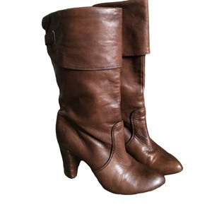 Frye Brown Bethany Cuff Shortie Distressed Mid Calf Bootie SZ 8M
